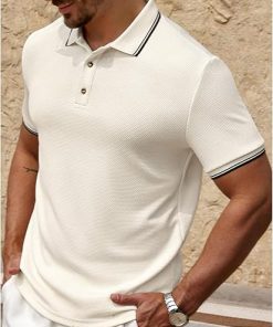 Verdusa Men’s Short Sleeve Polo Shirt – Casual Button-Down Golf & Tennis Style